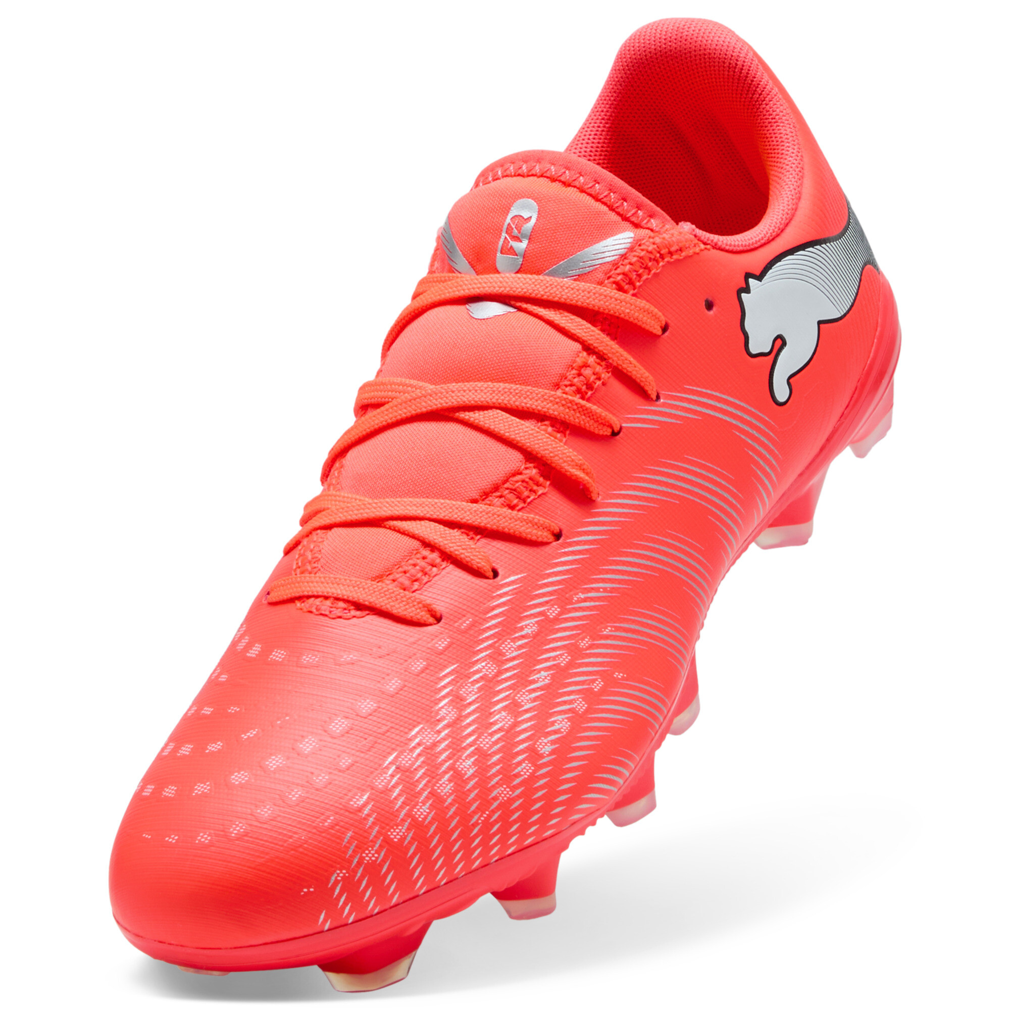 PUMA FUTURE 9 PLAY FG/AG voetbalschoenen voor Dames, Zwart/Rood/Wit, Maat 35,5 thumbnail 2