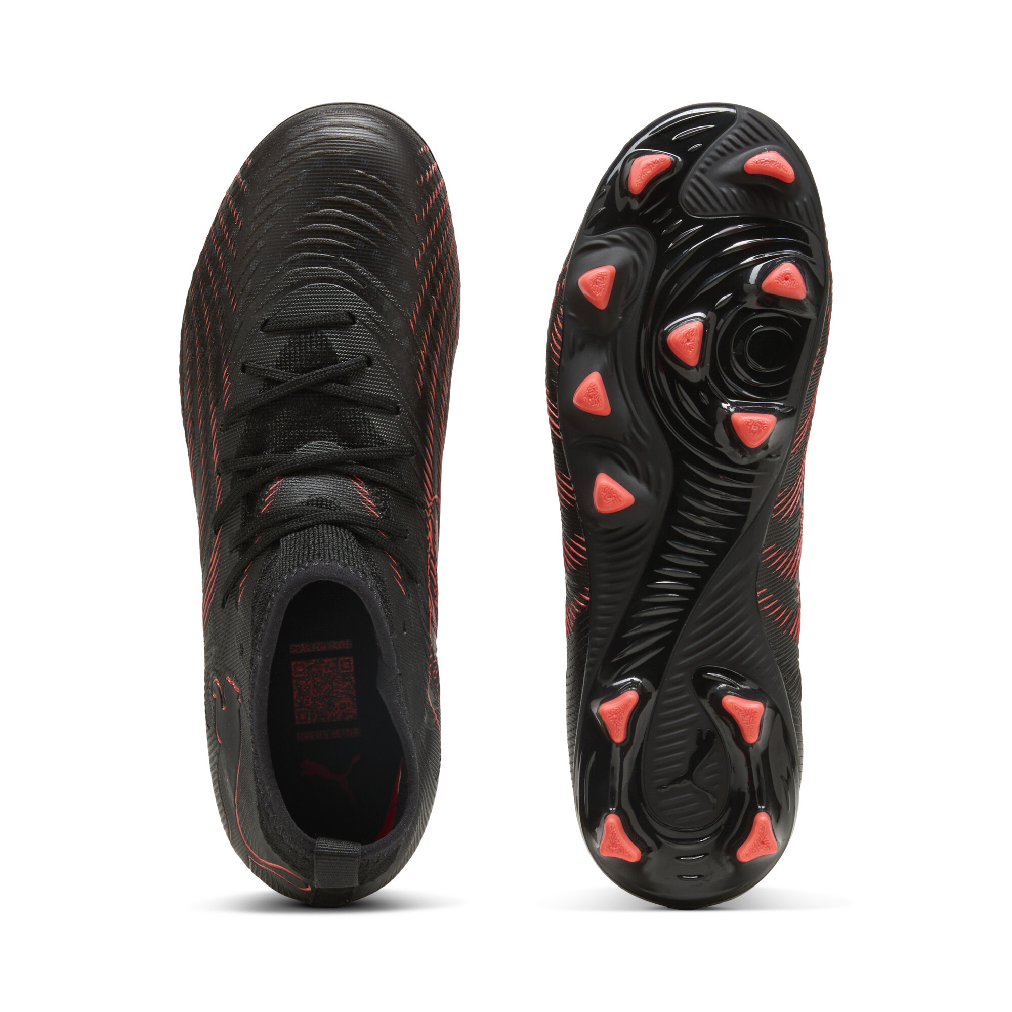 PUMA FUTURE 9 MATCH FG/AG voetbalschoenen, Zwart/Grijs/Rood, Maat 32,5 thumbnail 4