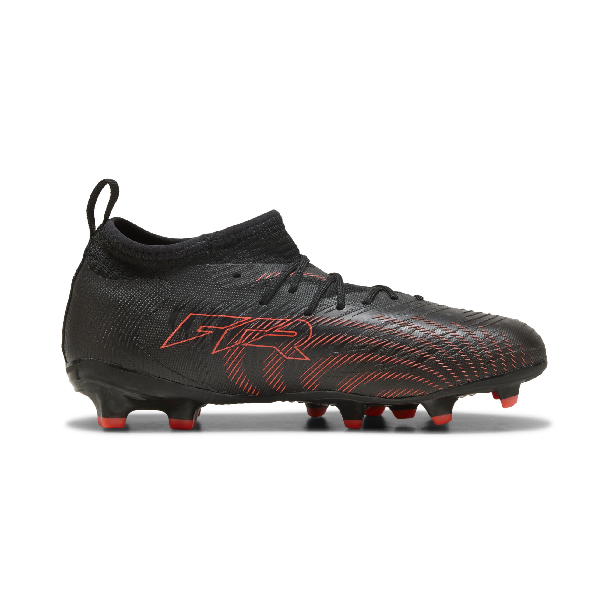 PUMA FUTURE 9 MATCH FG/AG voetbalschoenen, Zwart/Grijs/Rood, Maat 32,5 thumbnail 3