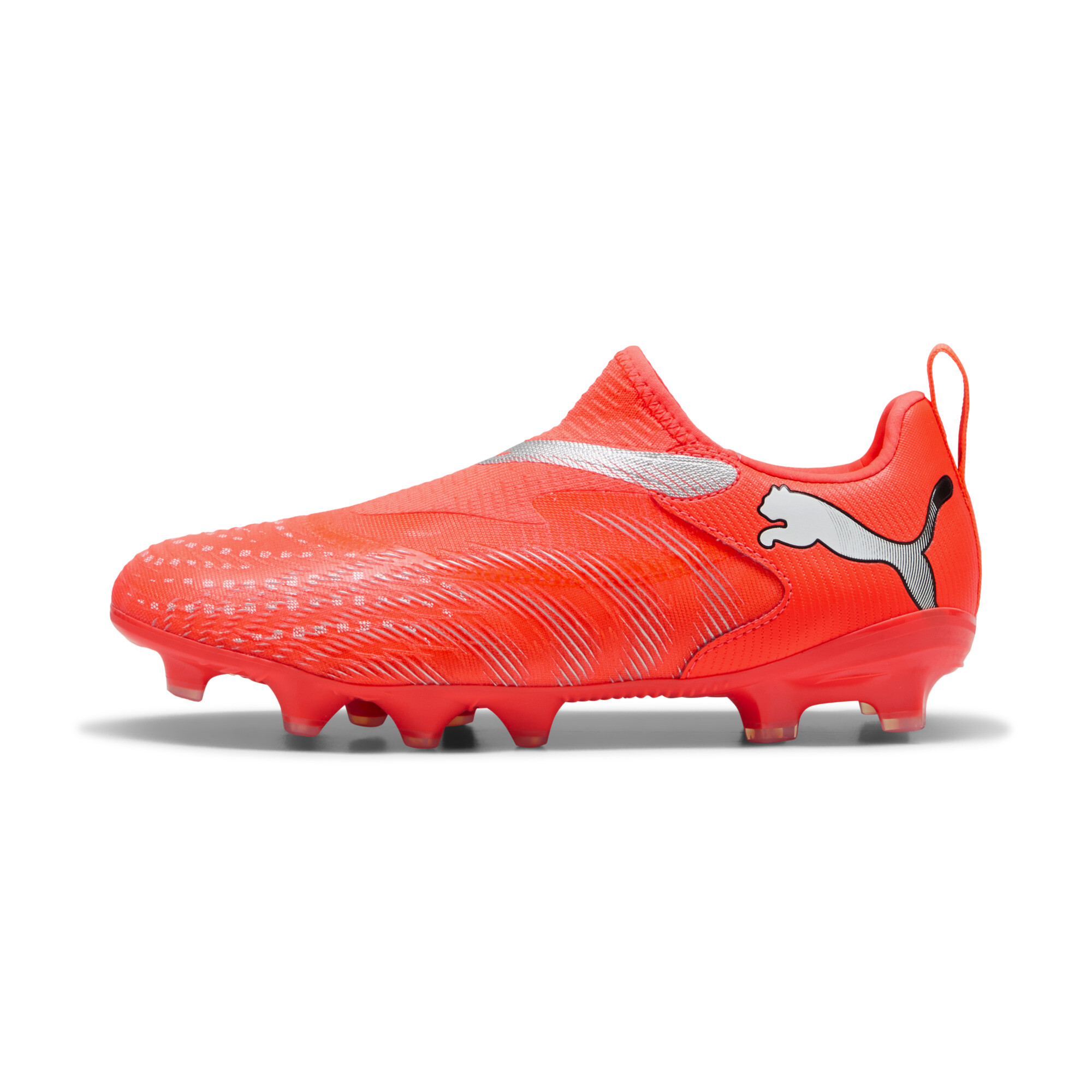 PUMA FUTURE 9 MATCH FG/AG voetbalschoenen zonder veters, Zwart/Rood/Wit, Maat 37