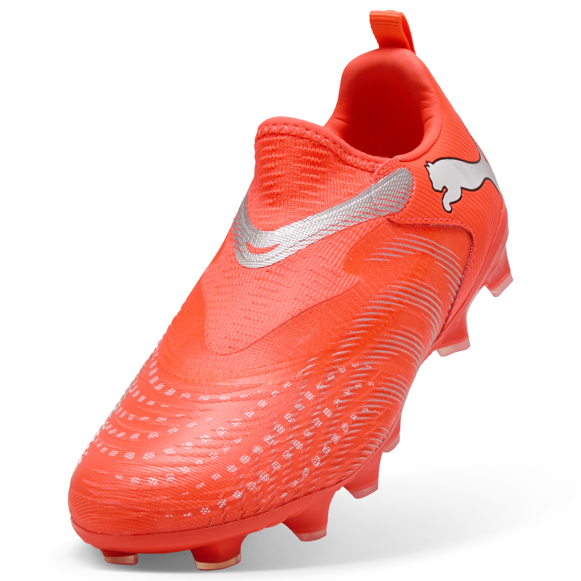 PUMA FUTURE 9 MATCH FG/AG voetbalschoenen zonder veters, Zwart/Rood/Wit, Maat 37 thumbnail 2
