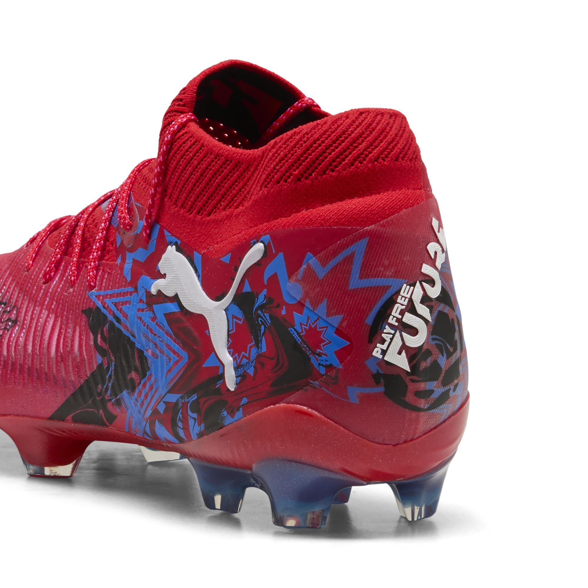 PUMA FUTURE 8 ULTIMATE PLAYMAKERS FG uniseks voetbalschoenen, Blauw/Zwart/Rood, Maat 42,5 thumbnail 6