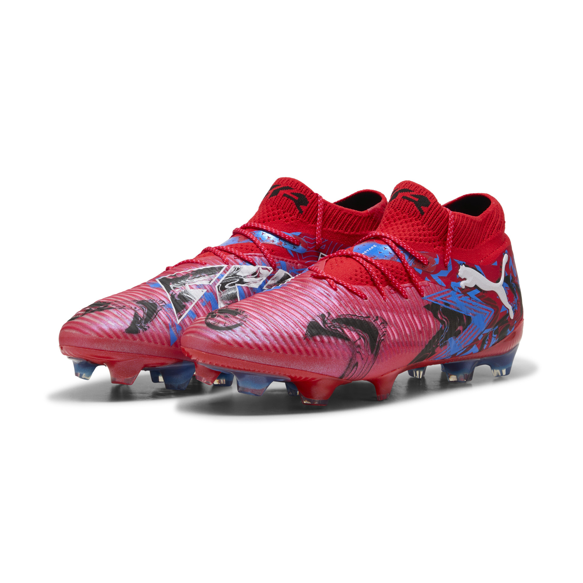 PUMA FUTURE 8 ULTIMATE PLAYMAKERS FG uniseks voetbalschoenen, Blauw/Zwart/Rood, Maat 42,5 thumbnail 7