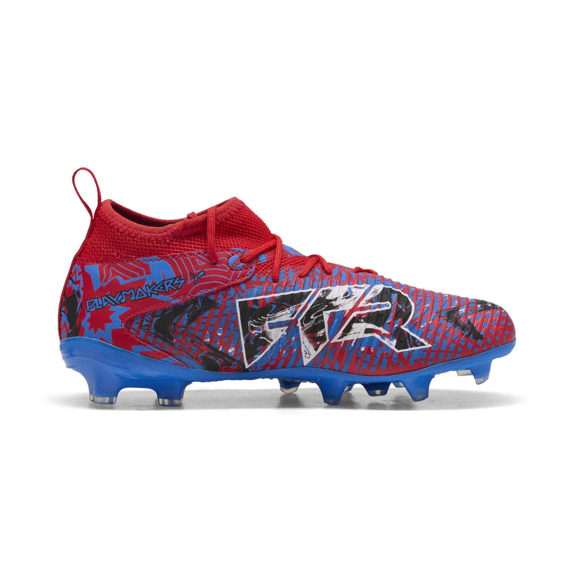 PUMA FUTURE 8 MATCH PLAYMAKERS FG/AG voetbalschoenen, Blauw/Zwart/Rood, Maat 32 thumbnail 3