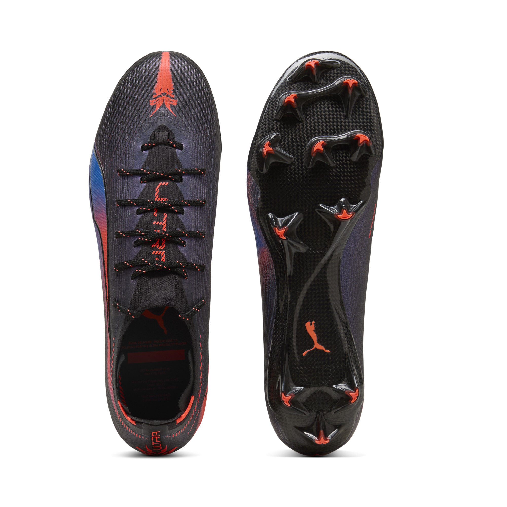 PUMA ULTRA 6 CARBON RELENTLESS FG uniseks voetbalschoenen, Zwart/Rood, Maat 44,5 thumbnail 5