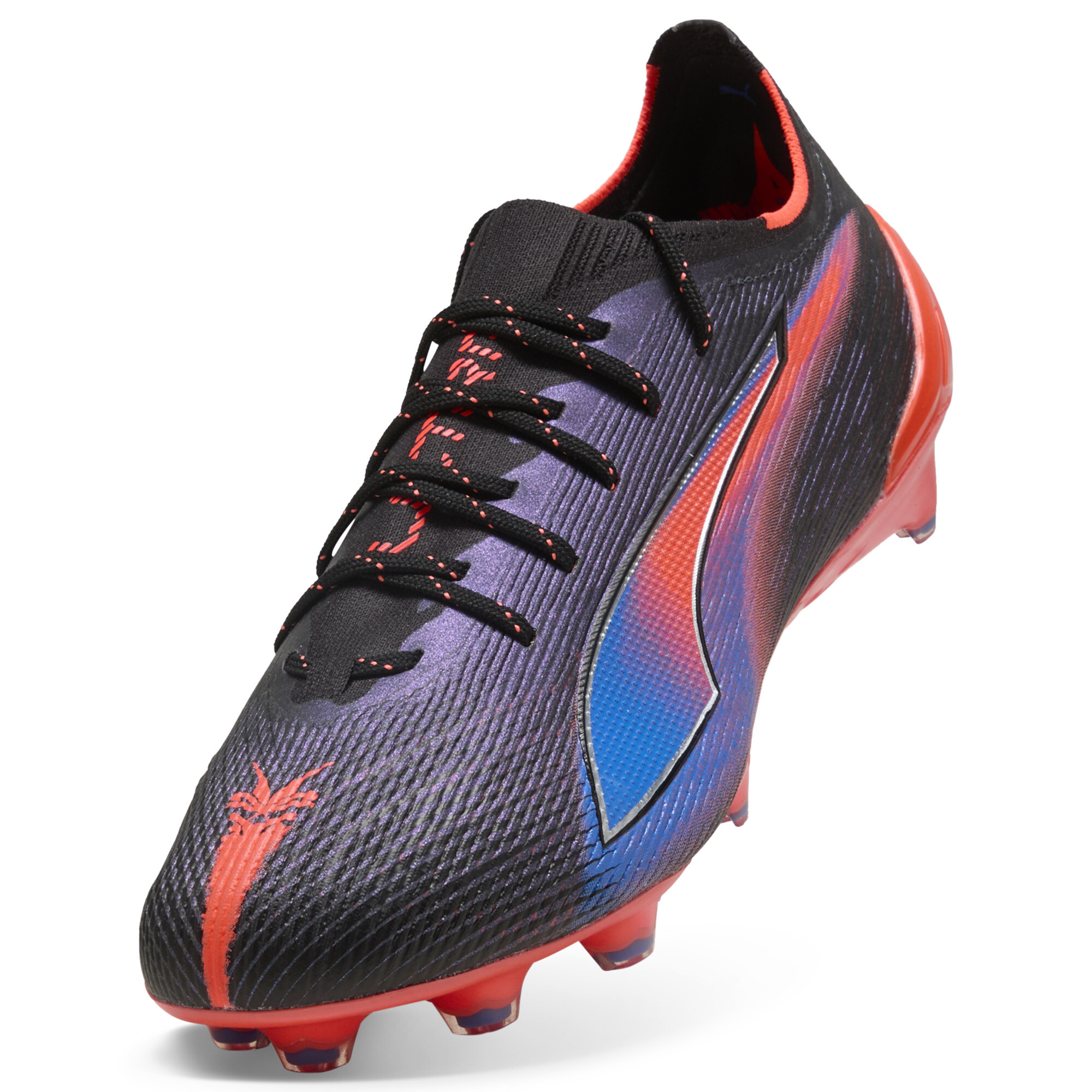 PUMA ULTRA 6 ULTIMATE RELENTLESS FG uniseks voetbalschoenen, Zwart/Rood, Maat 42 thumbnail 3