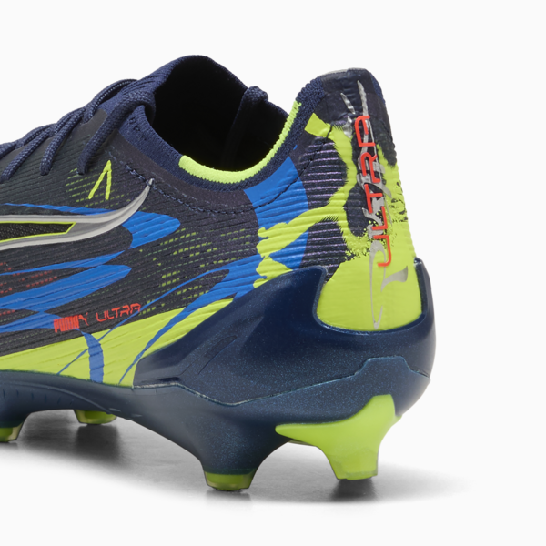 ULTRA 6 ULTIMATE DARE TO FG Football Boots Unisex, Persian Blue-Puma Aged Silver-PUMA Black-Lime Squeeze, large-MEX