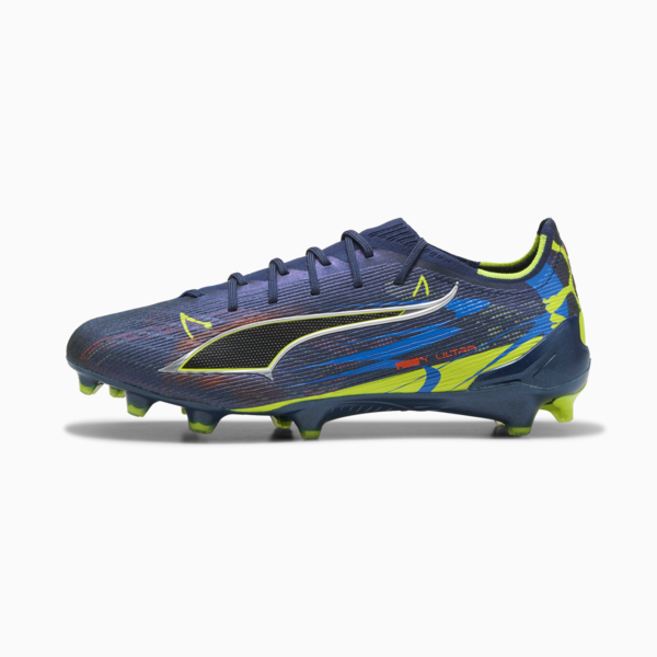 ULTRA 6 ULTIMATE DARE TO FG Football Boots Unisex, Persian Blue-Puma Aged Silver-PUMA Black-Lime Squeeze, large-MEX