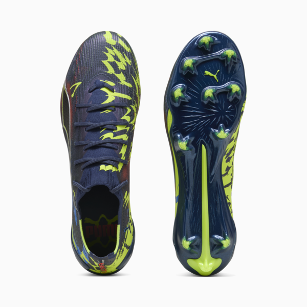 ULTRA 6 ULTIMATE DARE TO FG Football Boots Unisex, Persian Blue-Puma Aged Silver-PUMA Black-Lime Squeeze, large-MEX