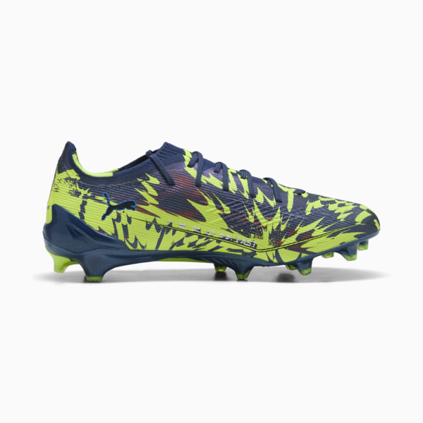 ULTRA 6 ULTIMATE DARE TO FG Football Boots Unisex, Persian Blue-Puma Aged Silver-PUMA Black-Lime Squeeze, large-MEX
