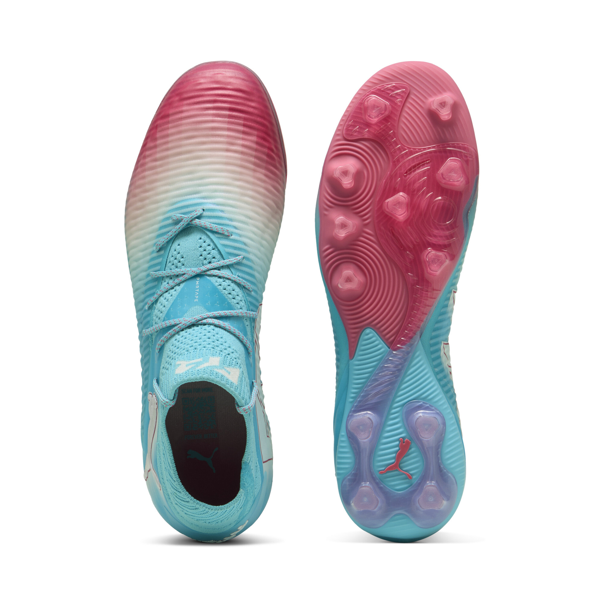 PUMA FUTURE 8 ULTIMATE RE-CHARGE AG uniseks voetbalschoenen, Blauw/Roze/Wit, Maat 44,5 thumbnail 5