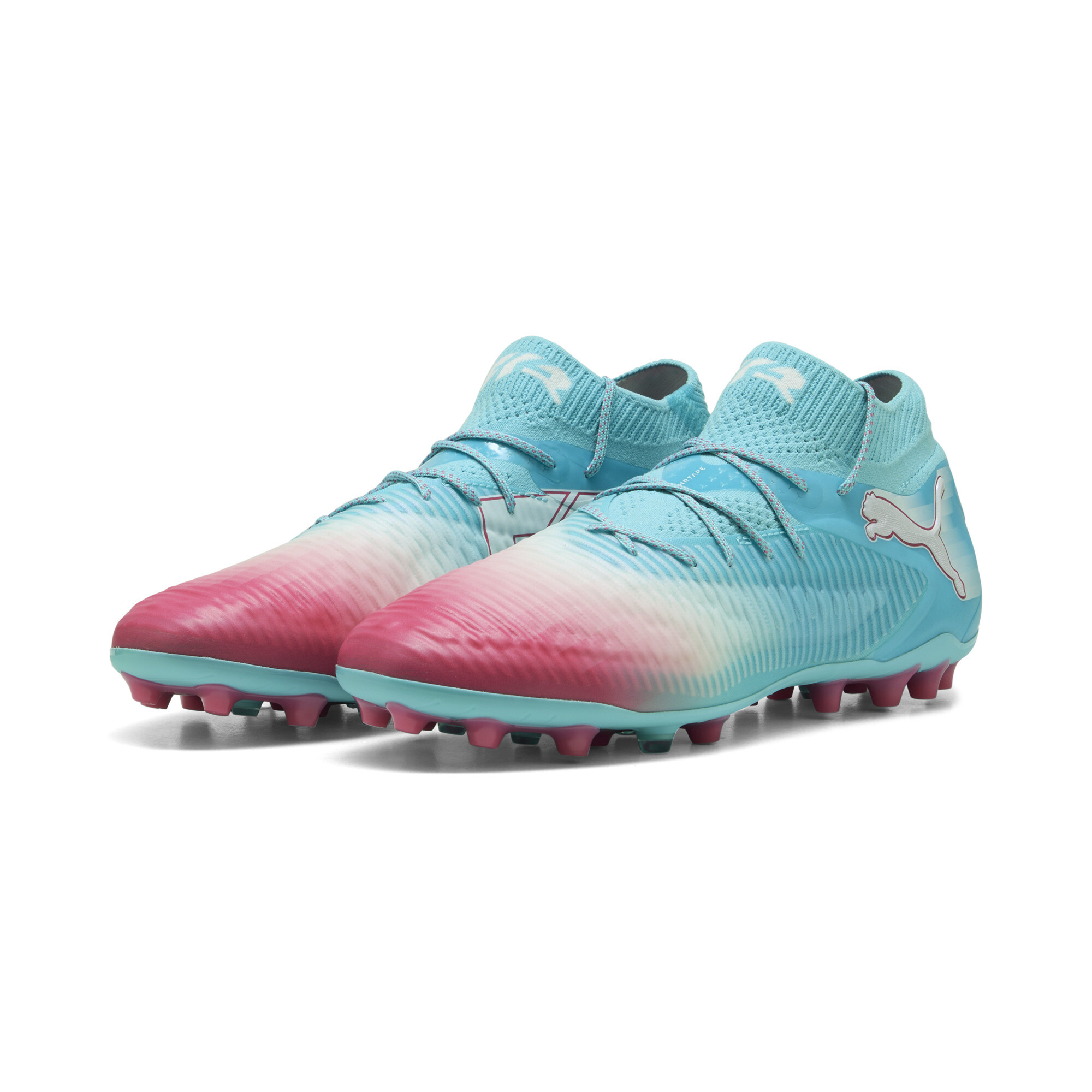 PUMA FUTURE 8 ULTIMATE RE-CHARGE MG voetbalschoenen uniseks, Blauw/Roze/Wit, Maat 40 thumbnail 7