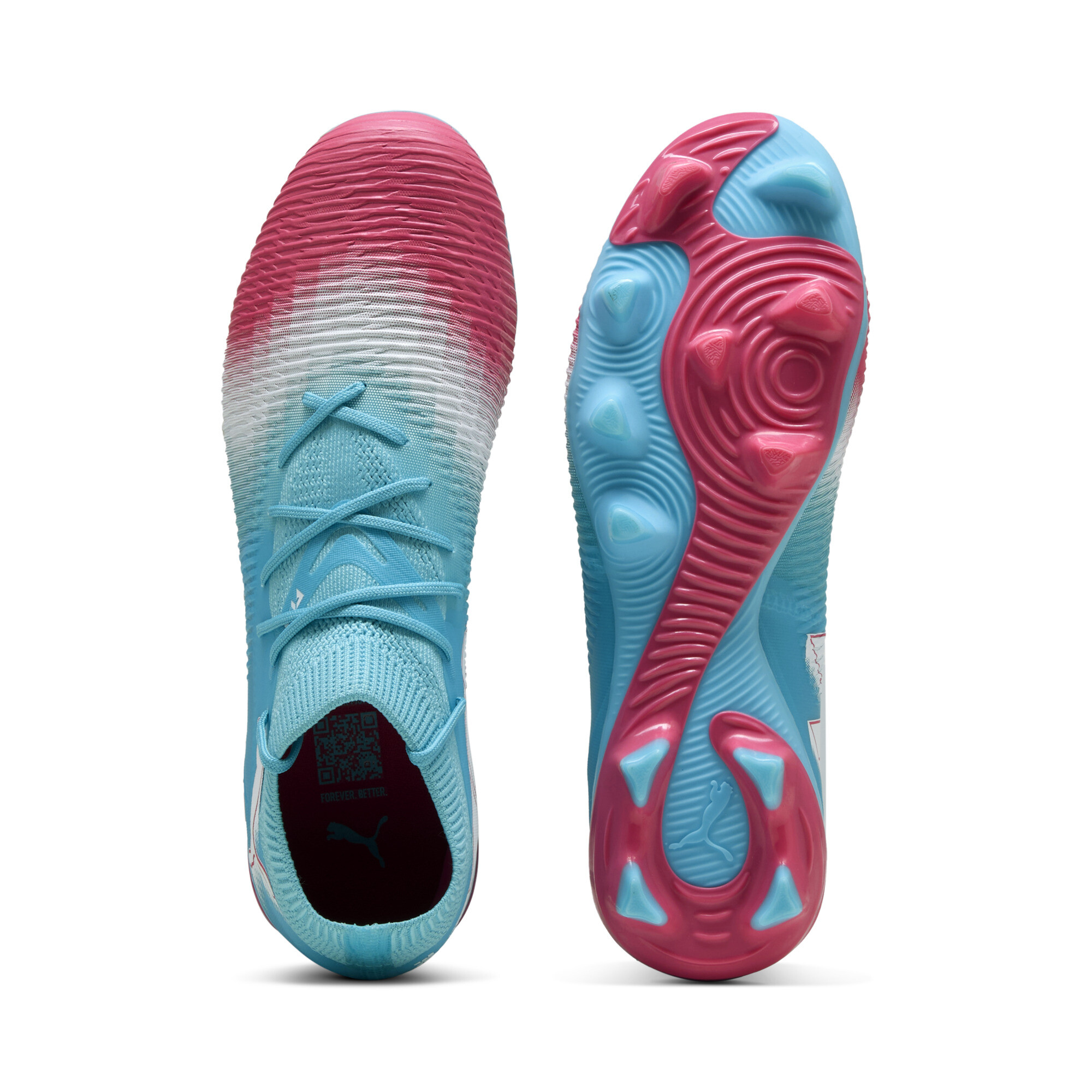 PUMA FUTURE 8 MATCH RE-CHARGE FG/AG uniseks voetbalschoenen, Blauw/Roze/Wit, Maat 46 thumbnail 4