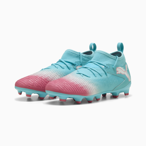 FUTURE 8 MATCH RE-CHARGE FG/AG Football Boots Youth, Hero Blue-PUMA White-Sunset Pink, large-ZAF