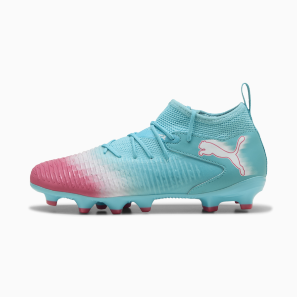 FUTURE 8 MATCH RE-CHARGE FG/AG Football Boots Youth, Hero Blue-PUMA White-Sunset Pink, large-ZAF