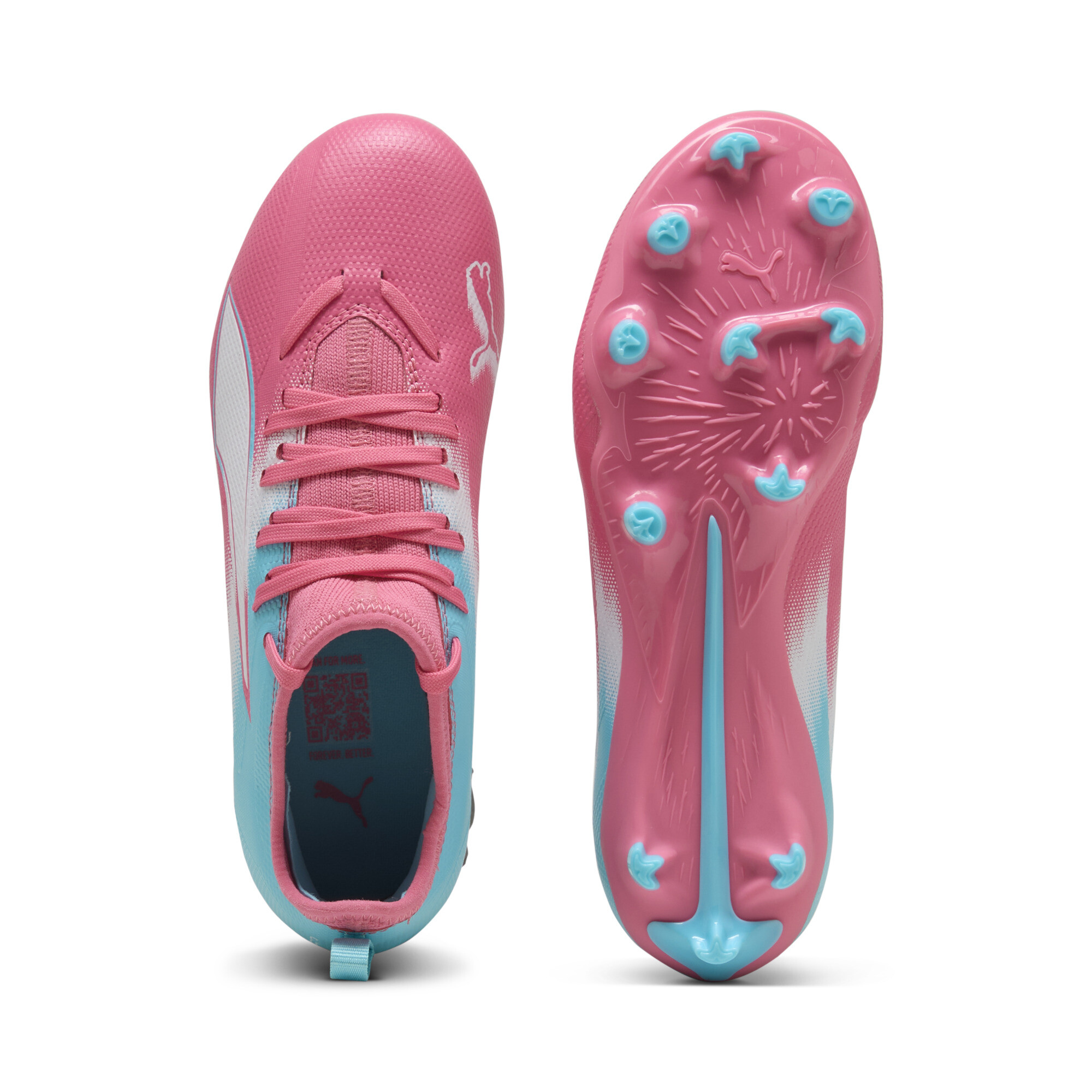 PUMA ULTRA 6 MATCH RE-CHARGE FG/AG voetbalschoenen, Blauw/Roze, Maat 37,5 thumbnail 4