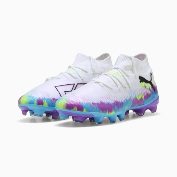 FUTURE 8 PRO BRILLIANCE FG/AG Football Boots Women, PUMA White-Fizzy Apple-Bright Aqua-Pure Magenta, large-ZAF