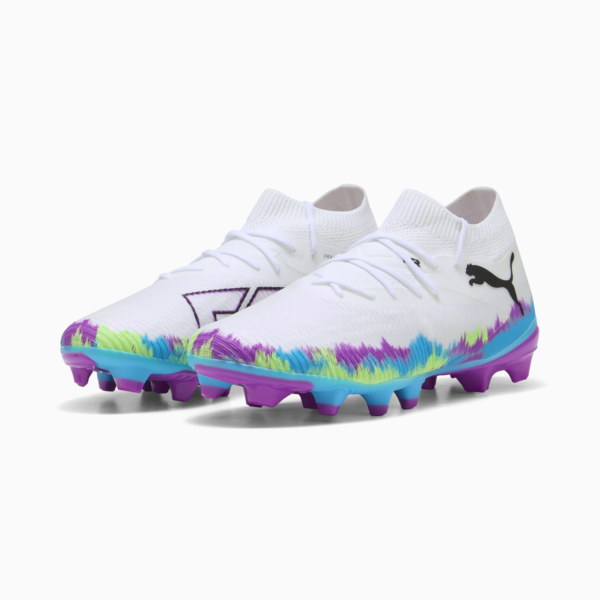 FUTURE 8 MATCH BRILLIANCE FG/AG Football Boots Women, PUMA White-Fizzy Apple-Bright Aqua-Pure Magenta, large-ZAF
