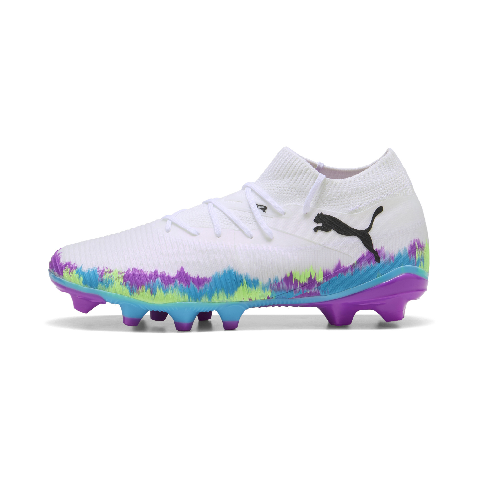 PUMA FUTURE 8 MATCH BRILLIANCE FG/AG Soccer Cleats Women Shoes in White/Fizzy Apple/Bright Aqua - 108770_01