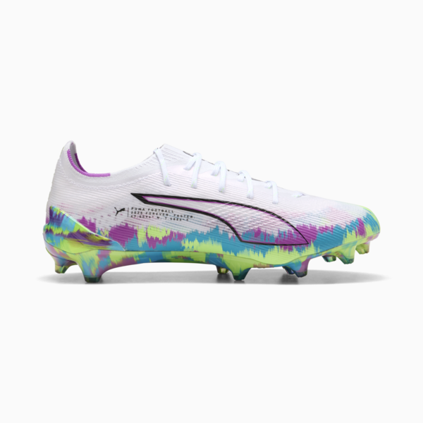 Tacos de fútbol ULTRA 6 ULTIMATE FG para mujer, PUMA White-Fizzy Apple-Bright Aqua-Pure Magenta, large-MEX