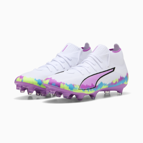 ULTRA 6 MATCH+ BRILLIANCE FG/AG Football Boots Women, PUMA White-Fizzy Apple-Bright Aqua-Pure Magenta, large-ZAF
