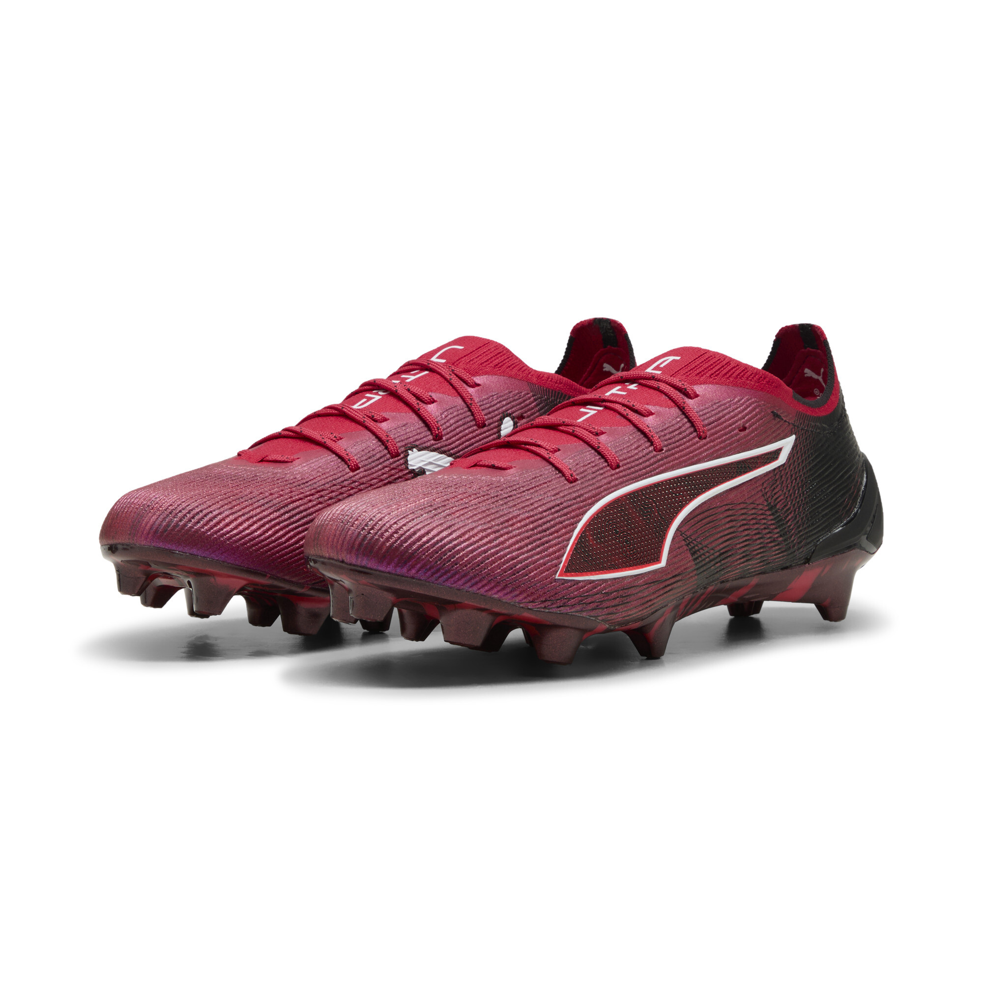 PUMA ULTRA 6 ULTIMATE CP FG uniseks voetbalschoenen, Roze/Zwart/Rood, Maat 48 thumbnail 7