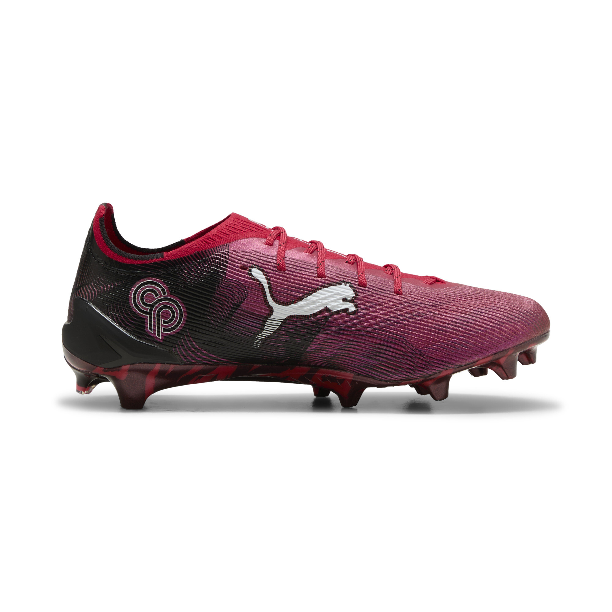 PUMA ULTRA 6 ULTIMATE CP FG uniseks voetbalschoenen, Roze/Zwart/Rood, Maat 48 thumbnail 4
