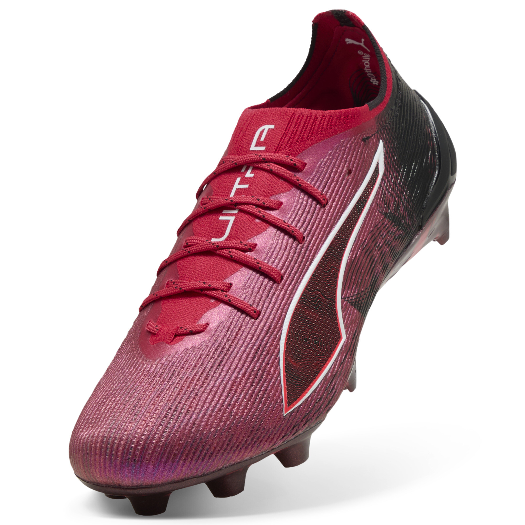PUMA ULTRA 6 ULTIMATE CP FG uniseks voetbalschoenen, Roze/Zwart/Rood, Maat 48 thumbnail 3