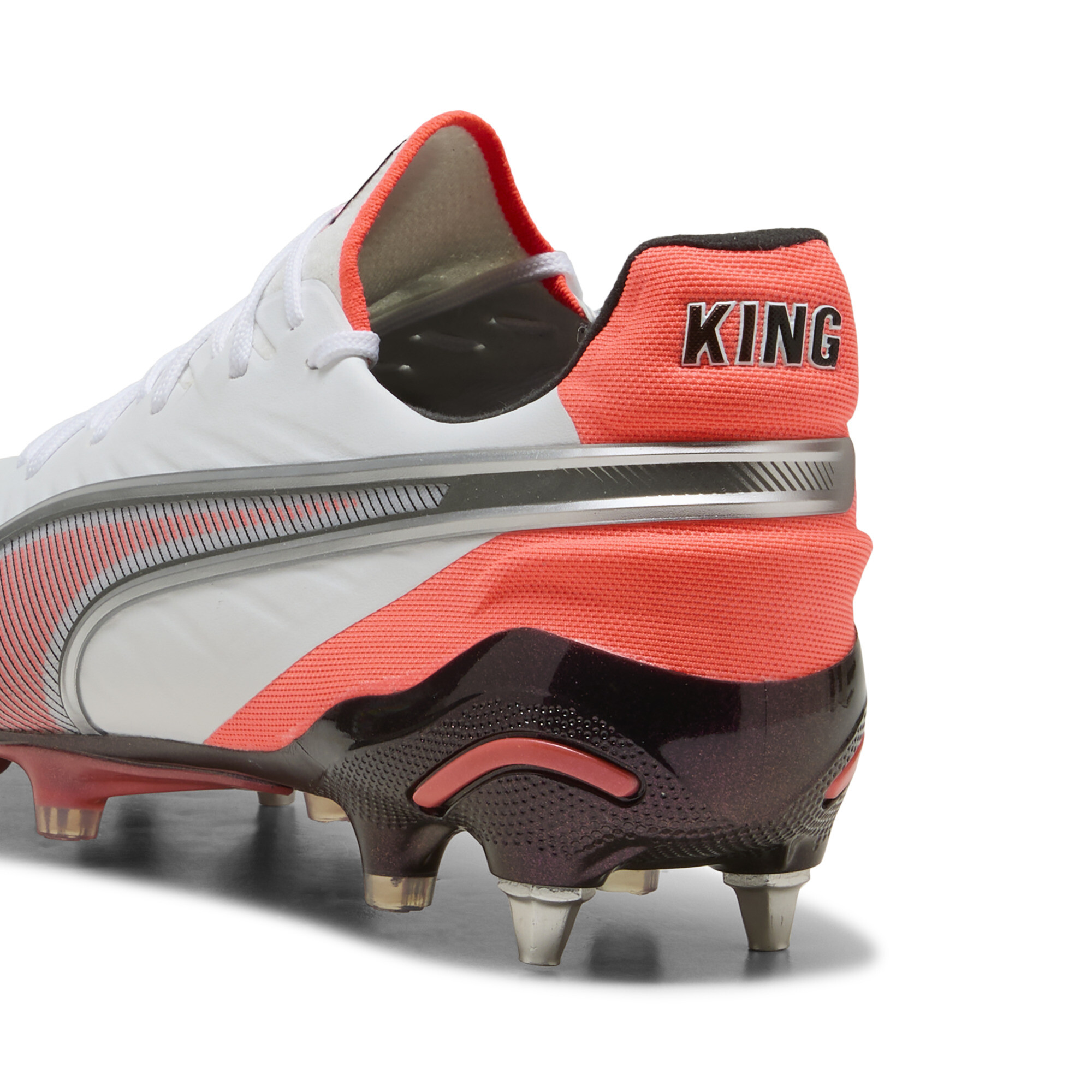 PUMA KING ULTIMATE MxSG uniseks voetbalschoenen, Rood/Wit/Zilver, Maat 40 thumbnail 5