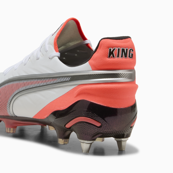 KING ULTIMATE FG/AG Football Boots Unisex, PUMA White-PUMA Silver-Glowing Red-PUMA Black, large-ZAF