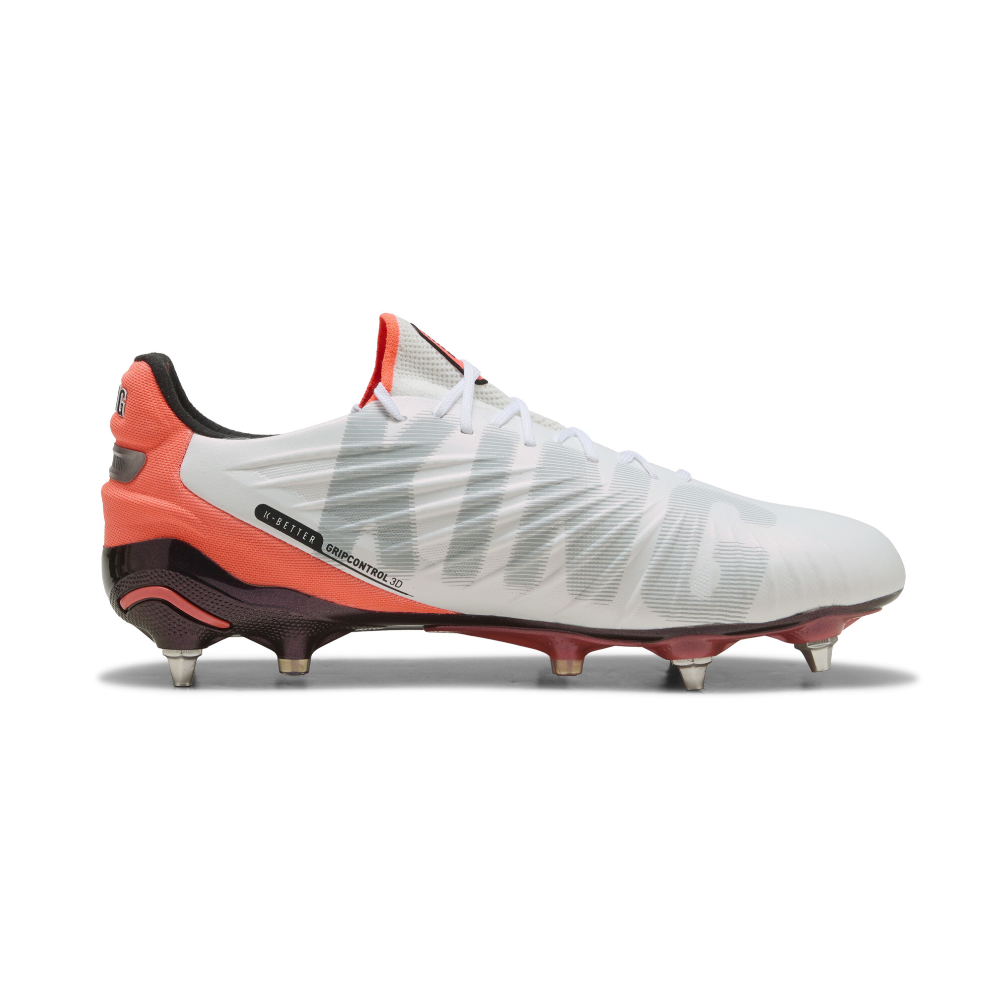 PUMA KING ULTIMATE MxSG uniseks voetbalschoenen, Rood/Wit/Zilver, Maat 40 thumbnail 3