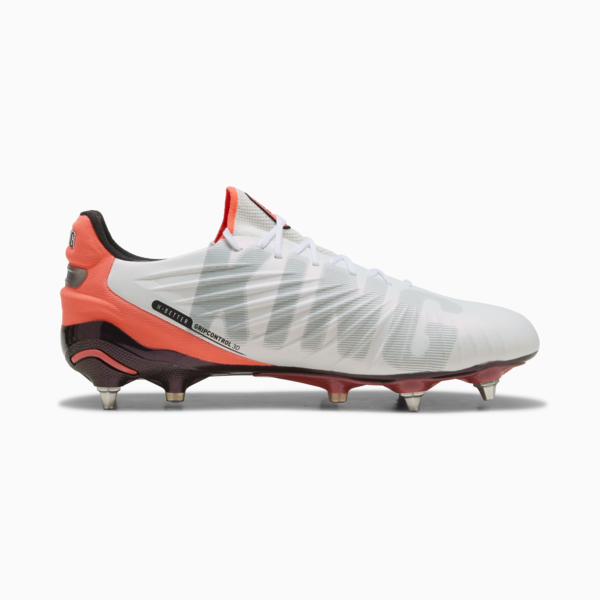 KING ULTIMATE FG/AG Football Boots Unisex, PUMA White-PUMA Silver-Glowing Red-PUMA Black, large-ZAF