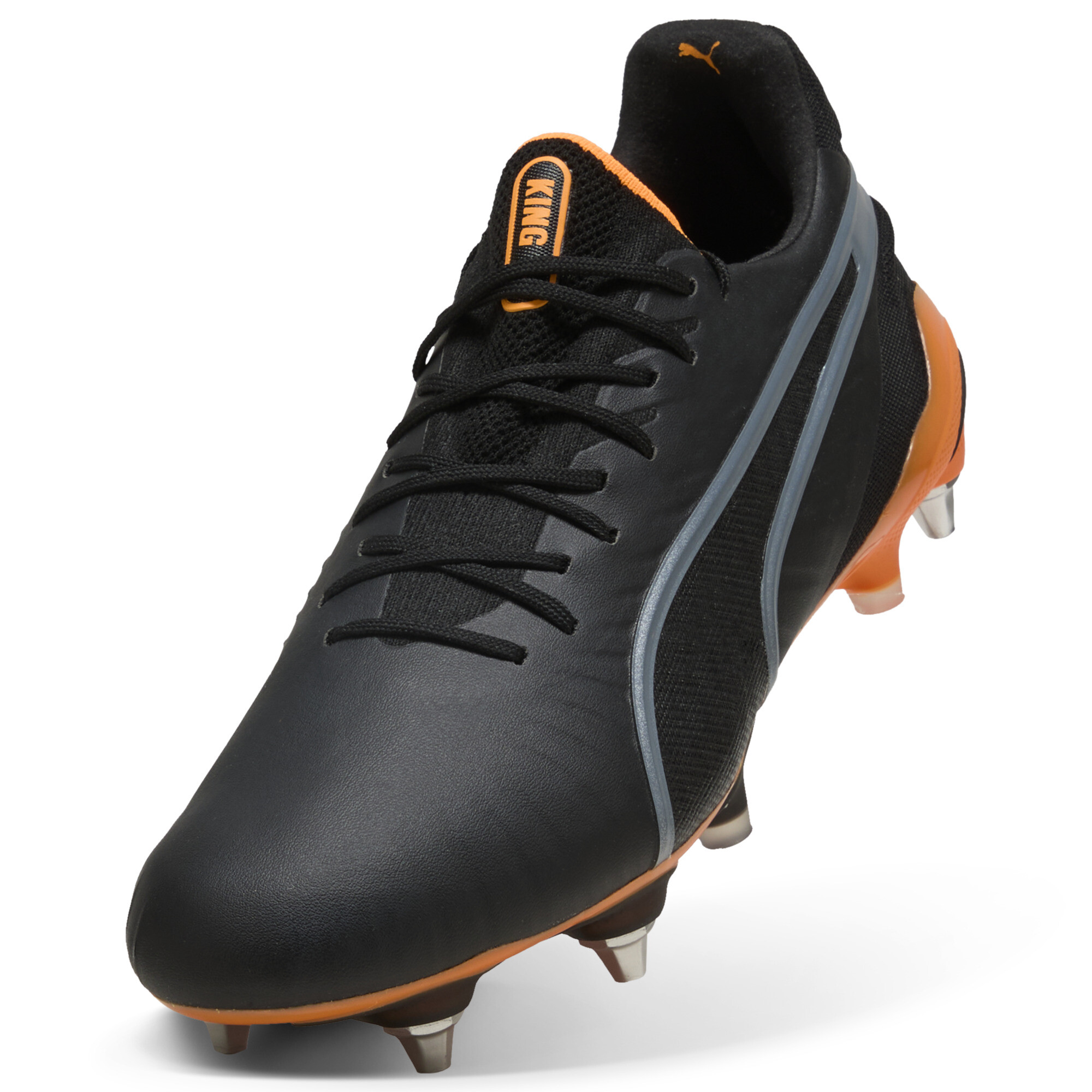 PUMA KING ULTIMATE MxSG uniseks voetbalschoenen, Zwart/Zilver, Maat 45 thumbnail 2