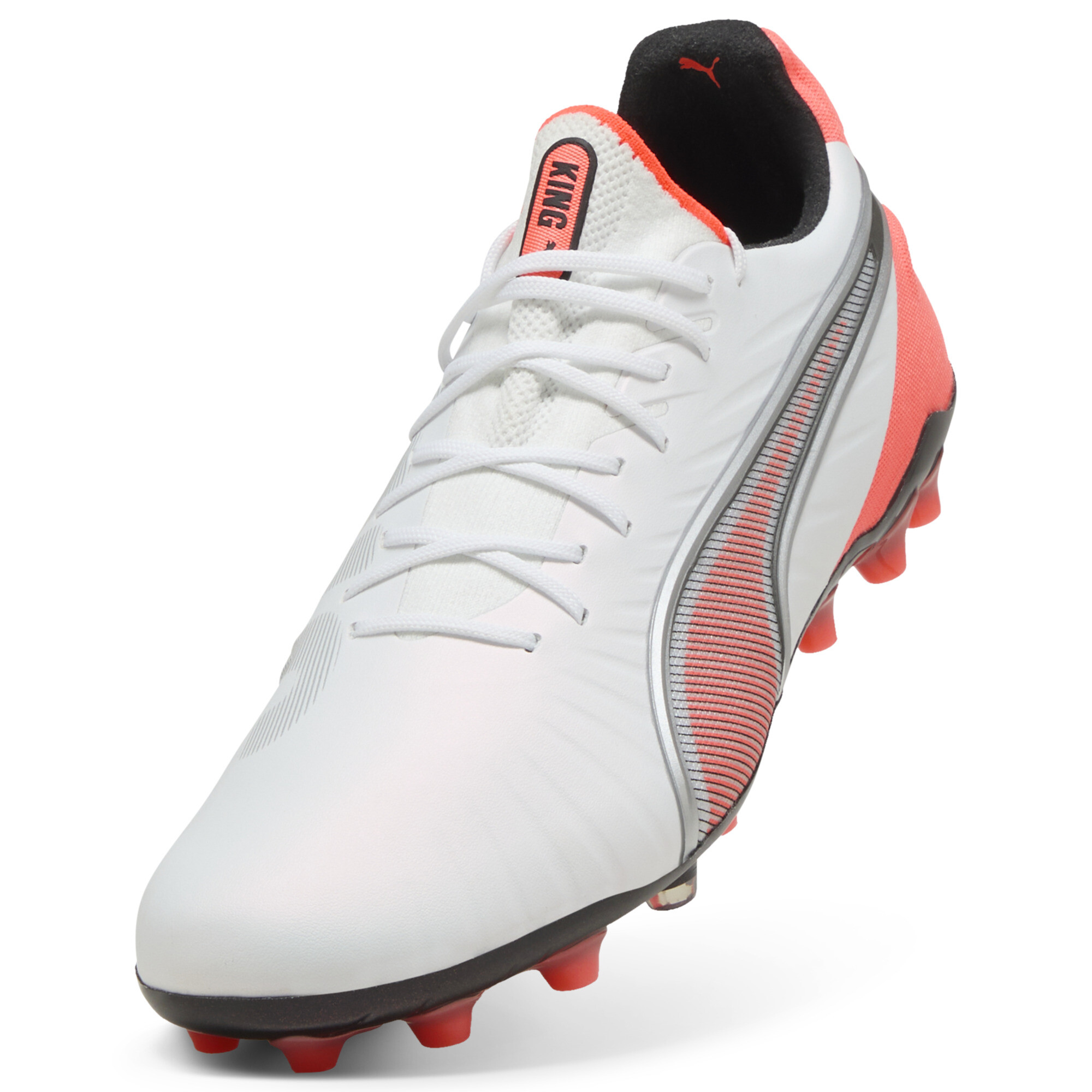 PUMA KING ULTIMATE MG uniseks voetbalschoenen, Rood/Wit/Zilver, Maat 44 thumbnail 2
