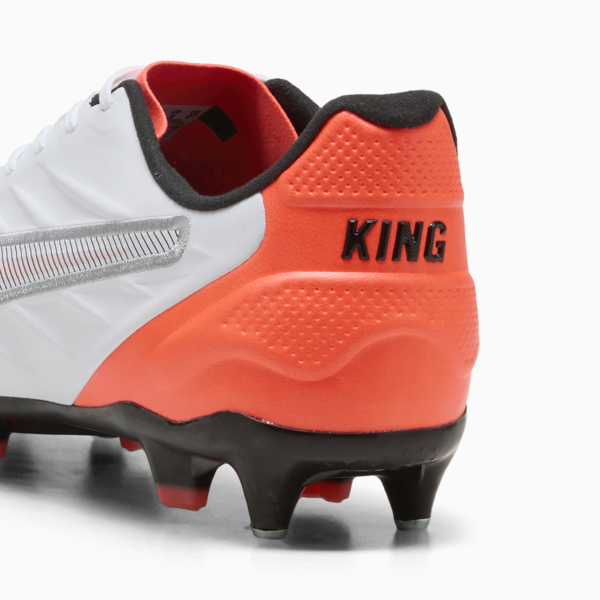 KING PRO MxSG Football Boots Unisex, PUMA White-PUMA Silver-Glowing Red, large-ZAF