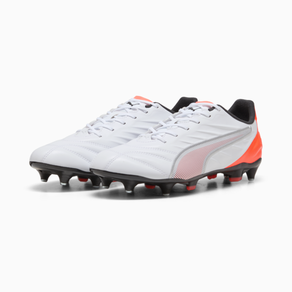 KING PRO MxSG Football Boots Unisex, PUMA White-PUMA Silver-Glowing Red, large-ZAF