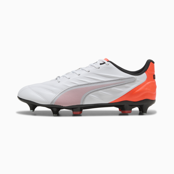 KING PRO MxSG Football Boots Unisex, PUMA White-PUMA Silver-Glowing Red, large-ZAF