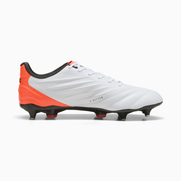 KING PRO MxSG Football Boots Unisex, PUMA White-PUMA Silver-Glowing Red, large-ZAF
