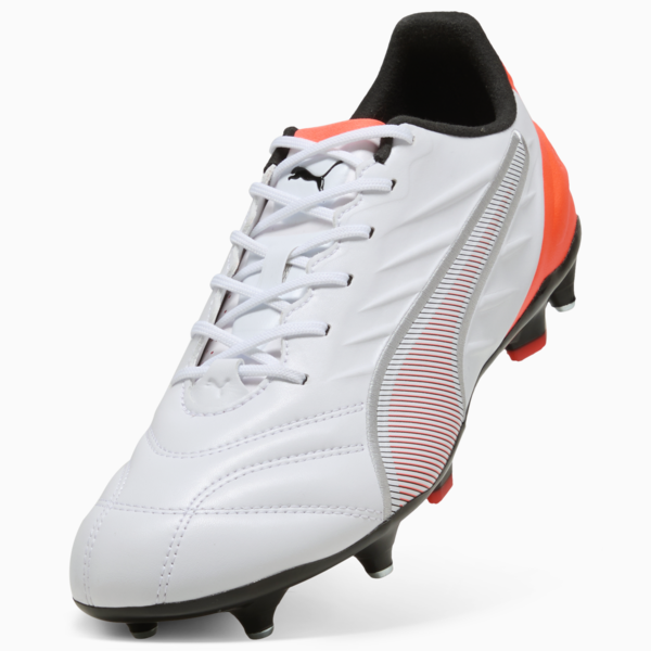 KING PRO MxSG Football Boots Unisex, PUMA White-PUMA Silver-Glowing Red, large-ZAF