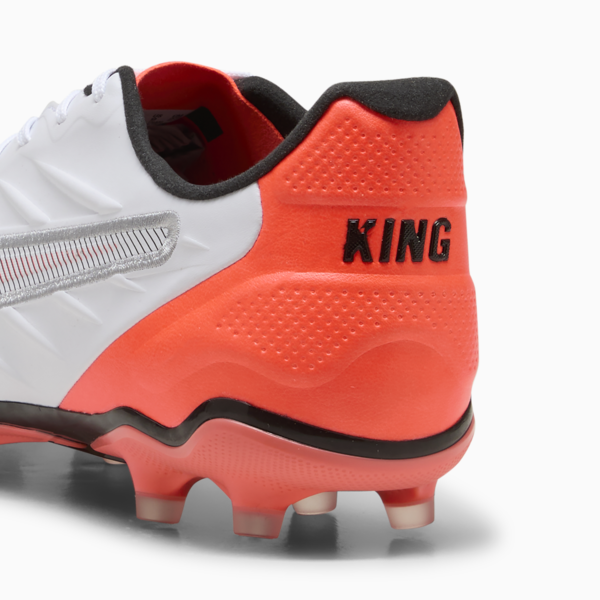 KING PRO FG/AG Football Boots Unisex, PUMA White-PUMA Silver-Glowing Red, large-ZAF