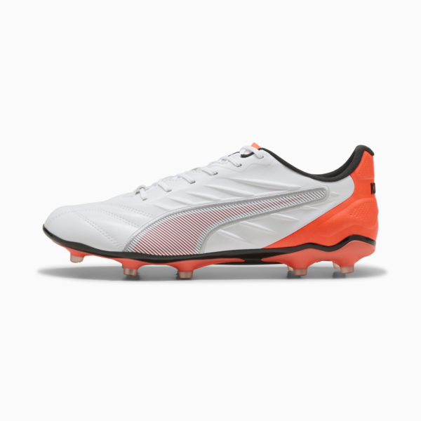 KING PRO FG/AG Football Boots Unisex, PUMA White-PUMA Silver-Glowing Red, large-ZAF