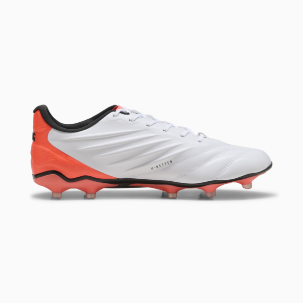 KING PRO FG/AG Football Boots Unisex, PUMA White-PUMA Silver-Glowing Red, large-ZAF