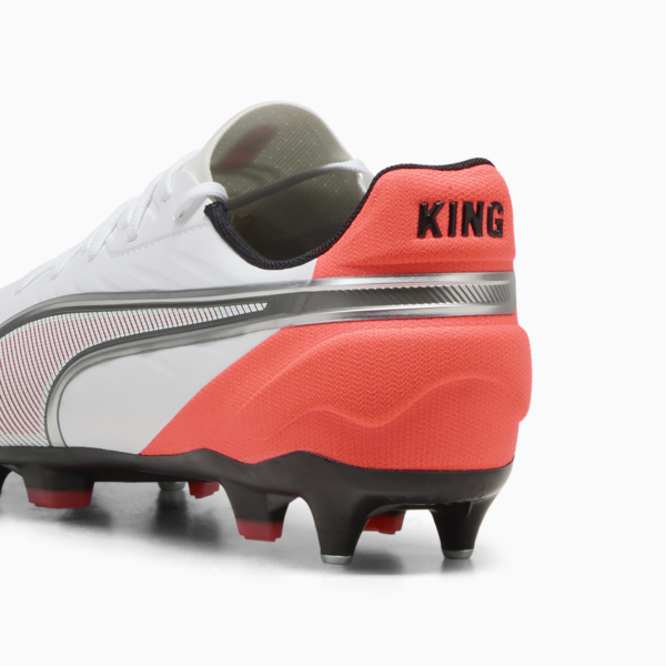 KING MATCH MxSG Football Boots Unisex, PUMA White-PUMA Silver-Glowing Red, large-ZAF
