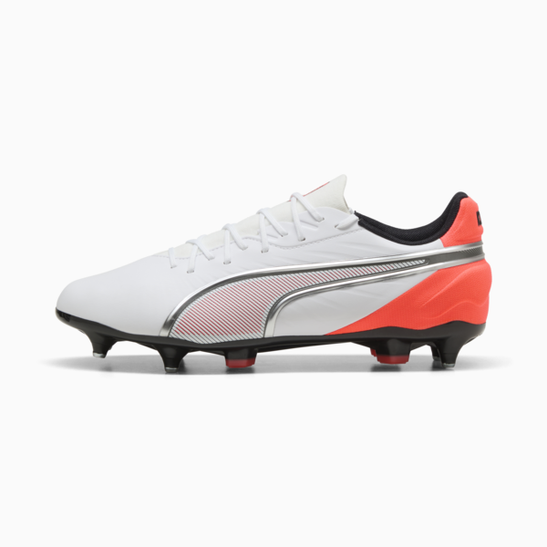 KING MATCH MxSG Football Boots Unisex, PUMA White-PUMA Silver-Glowing Red, large-ZAF