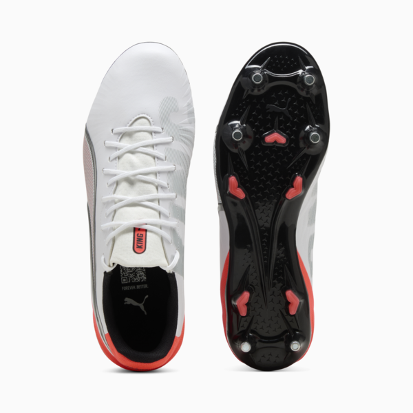 KING MATCH MxSG Football Boots Unisex, PUMA White-PUMA Silver-Glowing Red, large-ZAF