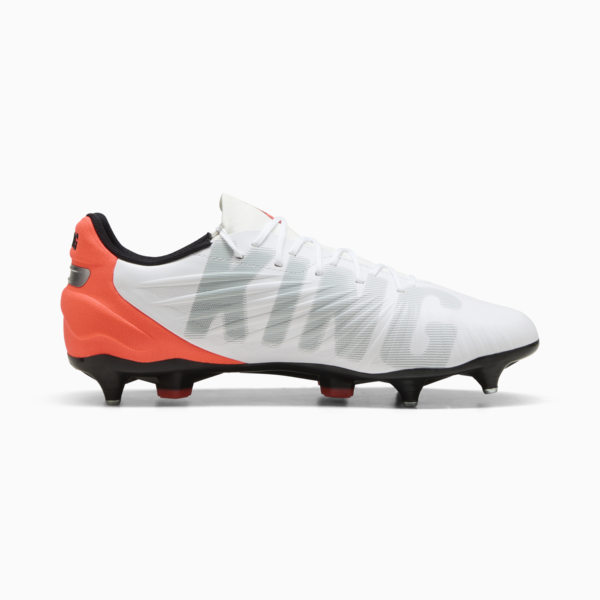KING MATCH MxSG Football Boots Unisex, PUMA White-PUMA Silver-Glowing Red, large-ZAF