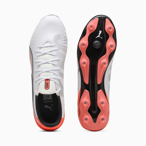 KING MATCH FG/AG Football Boots Unisex, PUMA White-PUMA Silver-Glowing Red, large-ZAF