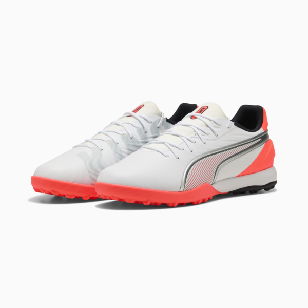KING MATCH TT Football Boots Unisex, PUMA White-PUMA Silver-Glowing Red, large-ZAF