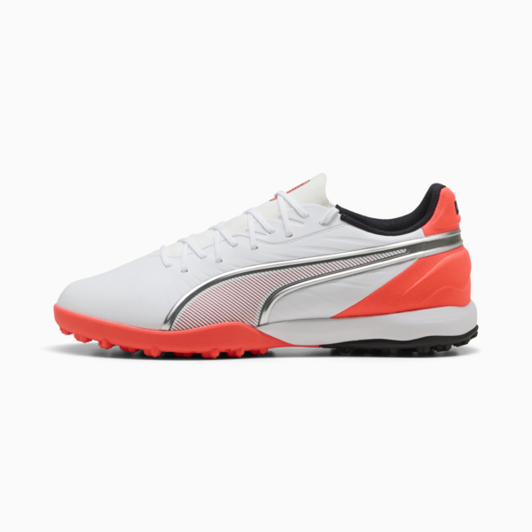 KING MATCH TT Football Boots Unisex, PUMA White-PUMA Silver-Glowing Red, large-ZAF