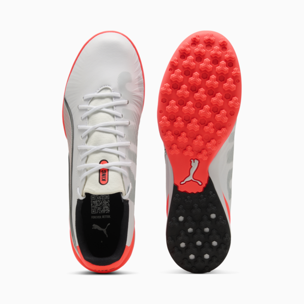 KING MATCH TT Football Boots Unisex, PUMA White-PUMA Silver-Glowing Red, large-ZAF